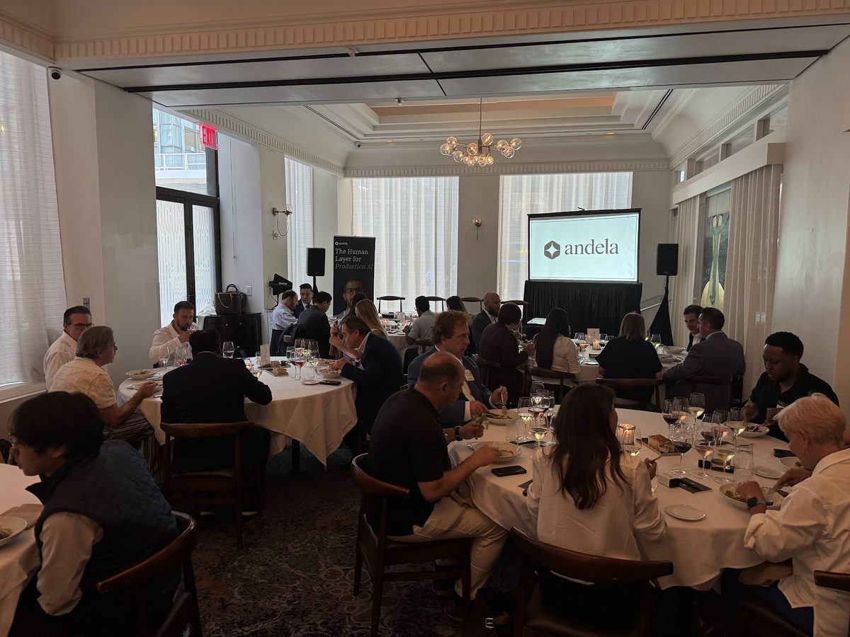 Guests dining during an Andela executive event