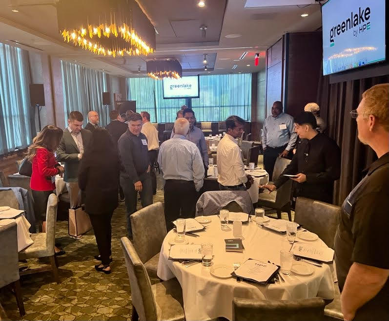 Guests arriving and connecting at an HPE GreenLake event