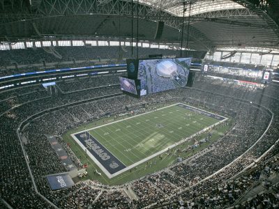 24 November 2016:   Overall view of interior stadium   
of the Dallas Cowboys in their 31-26 win over the Washington Redskins in the 2016 NFL week 12 regular season football game at AT&T Stadium in Arlington, Texas.  Photo by James D. Smith/Dallas Cowboys